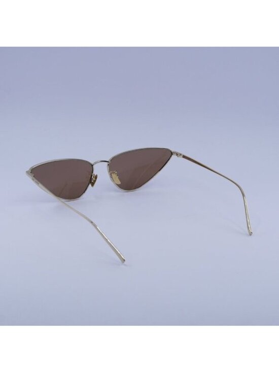 Saint Laurent SL487 003 Sunglasses Gold Cat Eye Frame, Brown Lenses main image 11